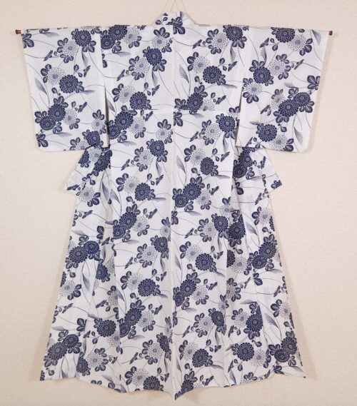 White Yukata with Kiku flowers