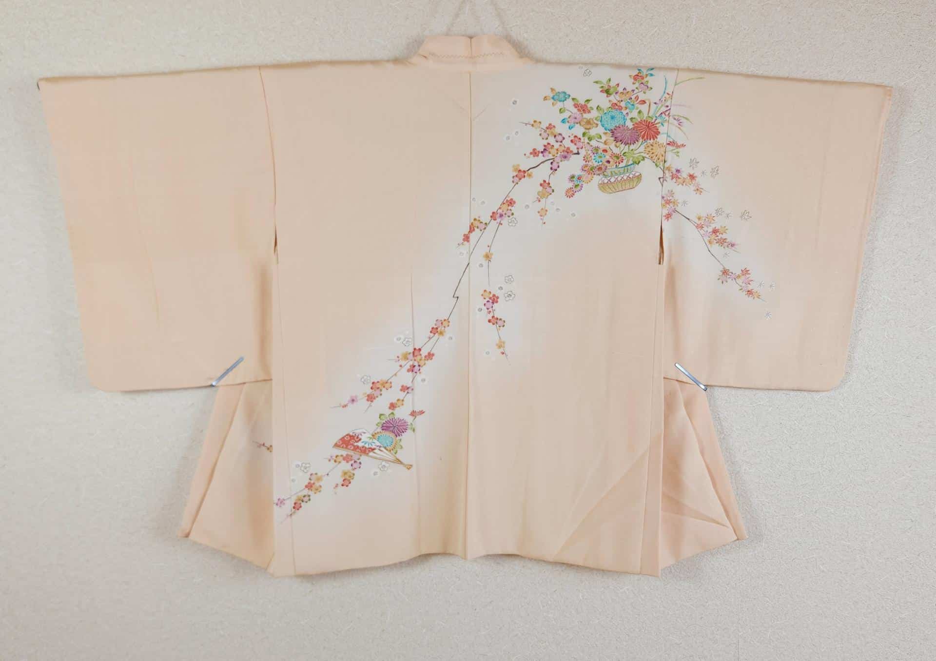 Cream Haori with hand-painted floral design