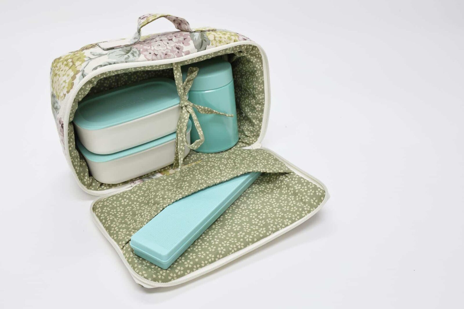 Cute Bento lunch bag Handmade - Hydrangeas
