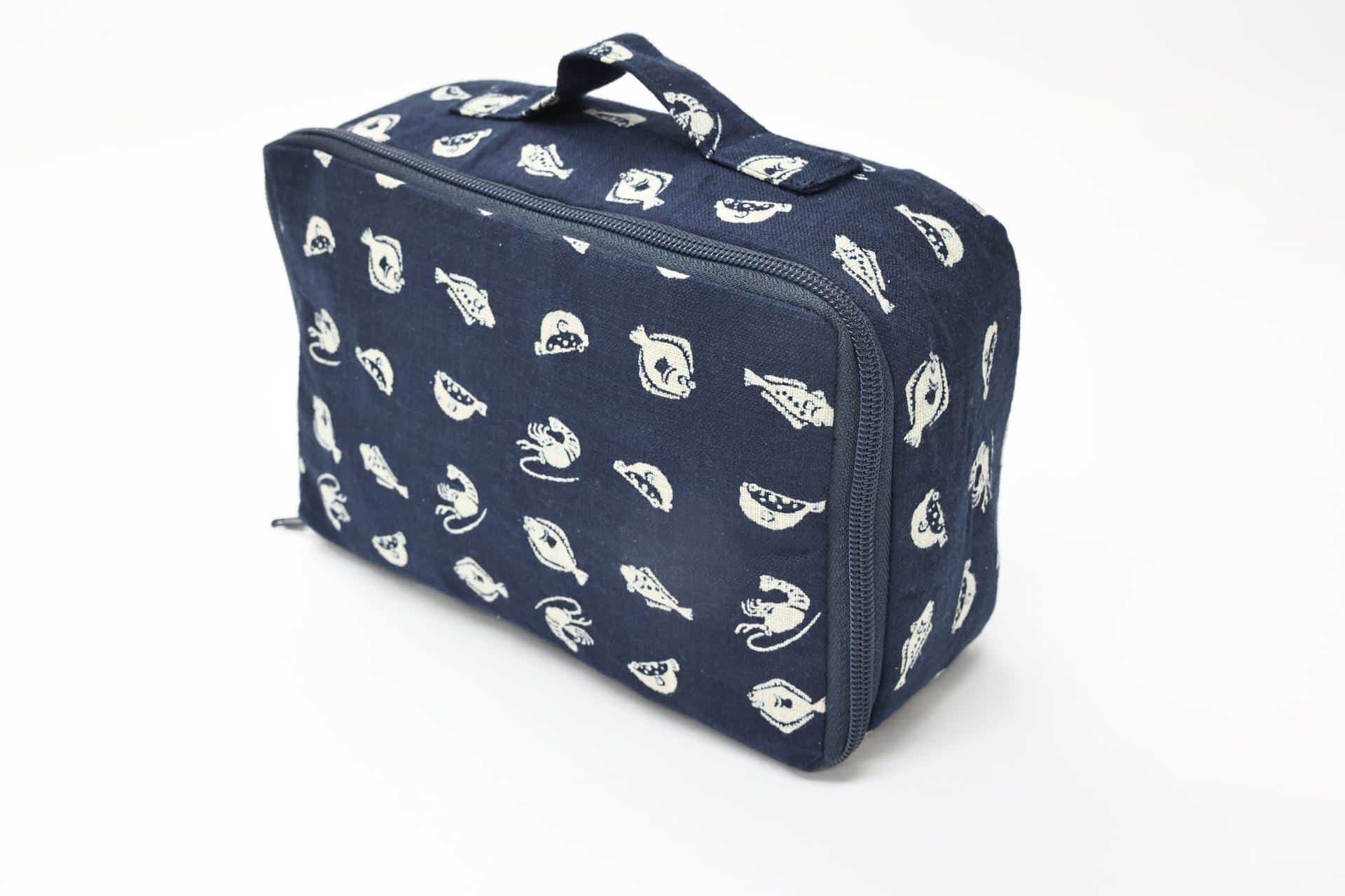 Cute Bento lunch bag Handmade - Shrimp and Fish