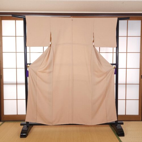 Elegant light beige textured Iromuji Kimono