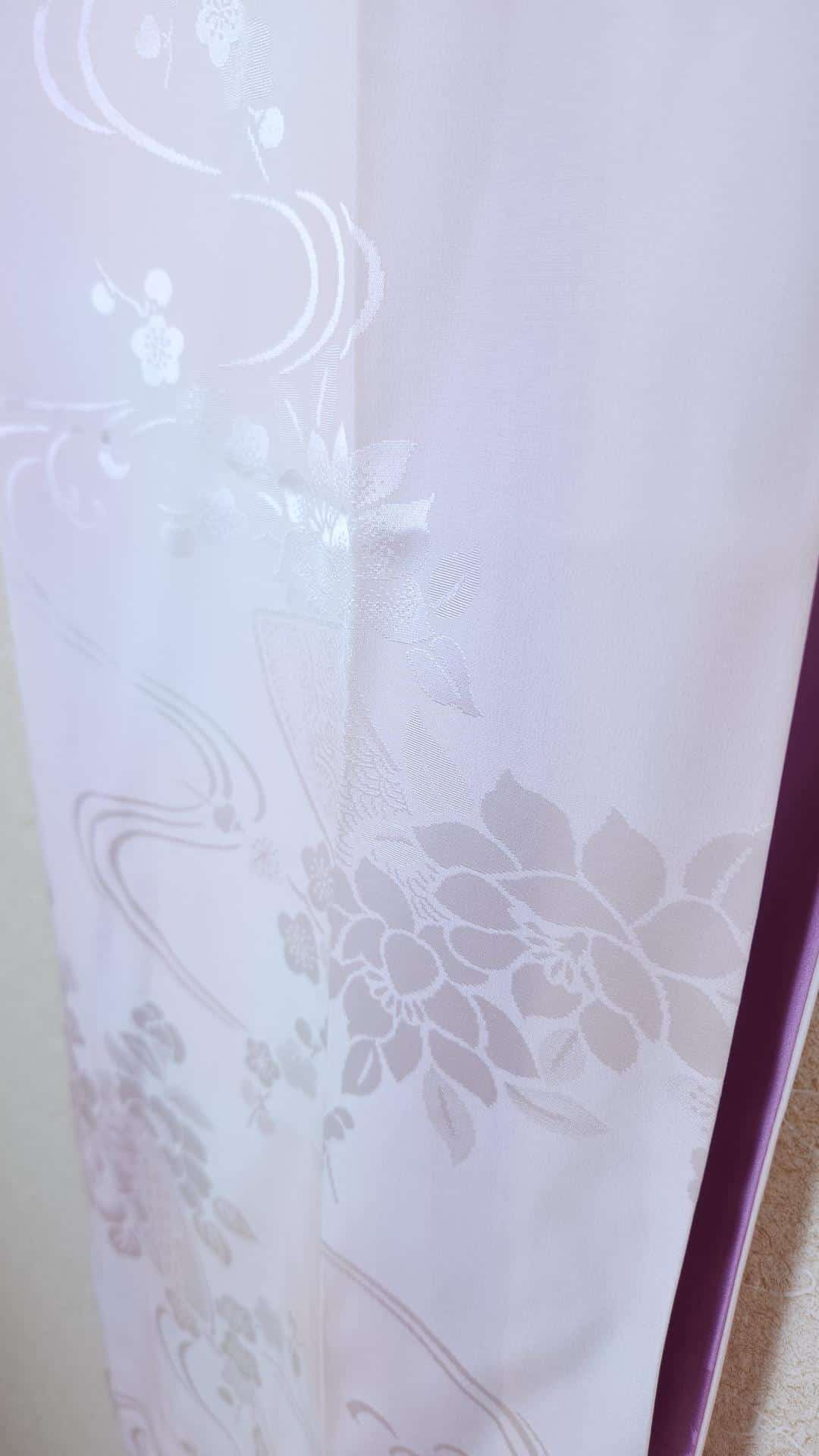 Furisode Nagajuban pink brocade embroidered collar