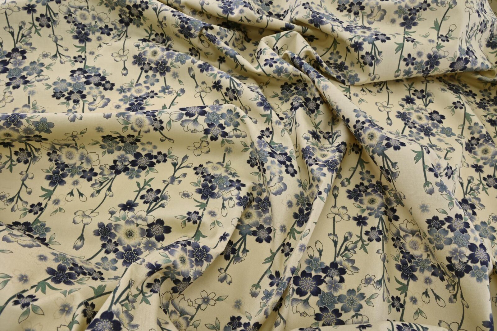Japanese fabric Sakura vintage effect beige