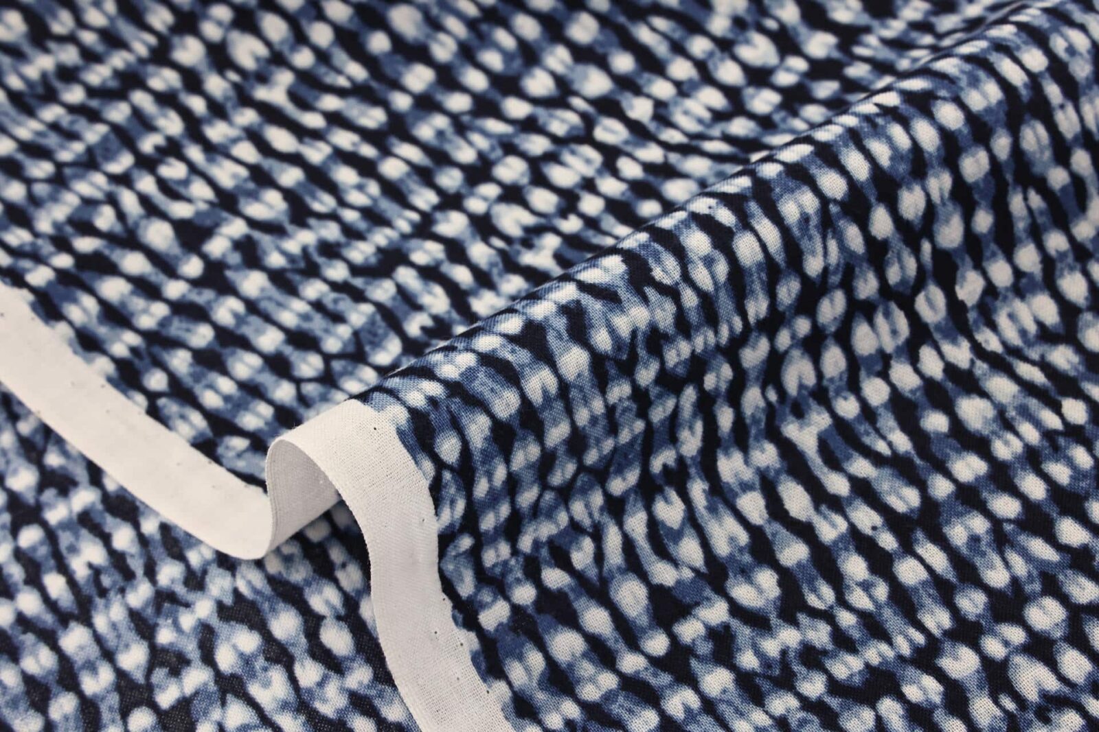 Japanese fabric with indigo Shibori print