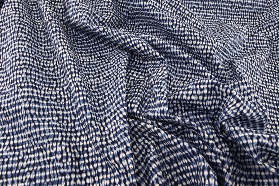 Japanese fabric with indigo Shibori print