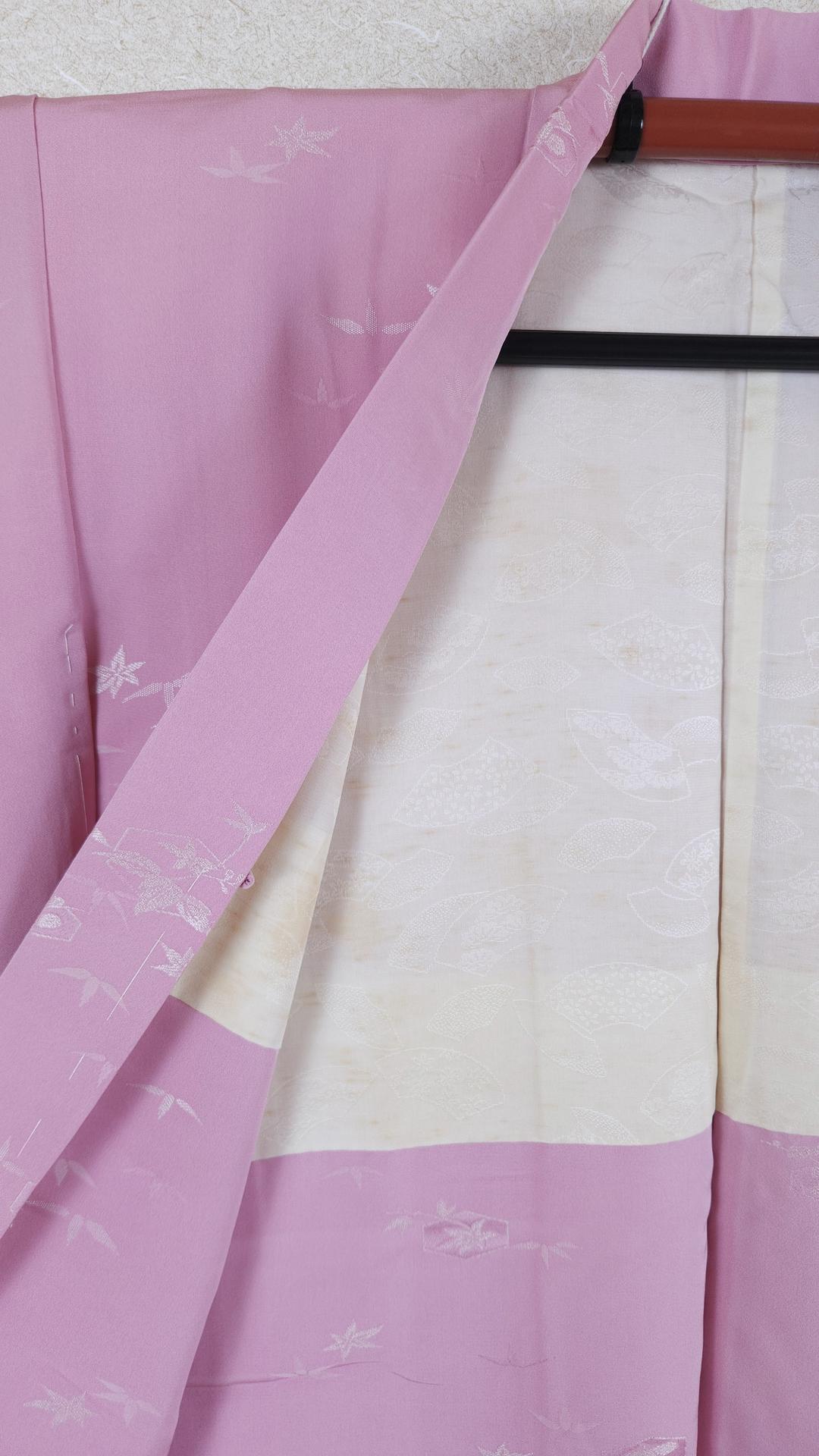 Light pink brocade Haori with bamboo pattern