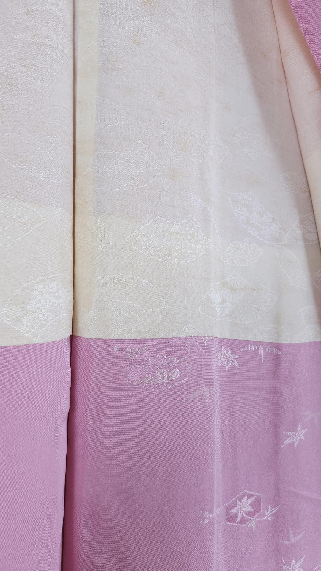 Light pink brocade Haori with bamboo pattern