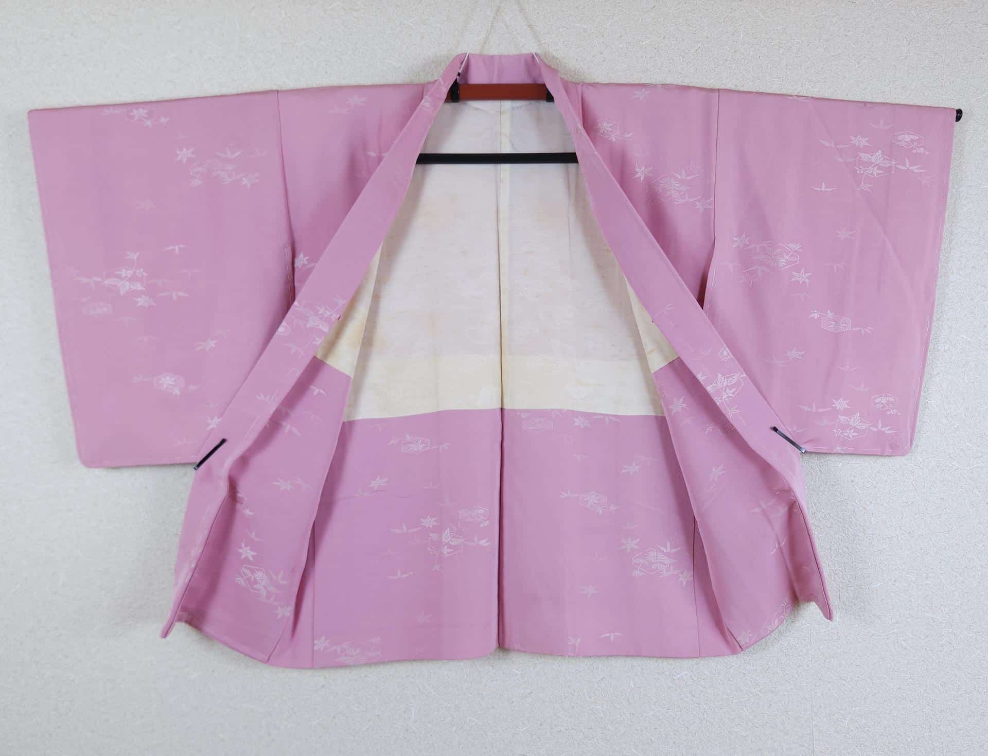 Light pink brocade Haori with bamboo pattern