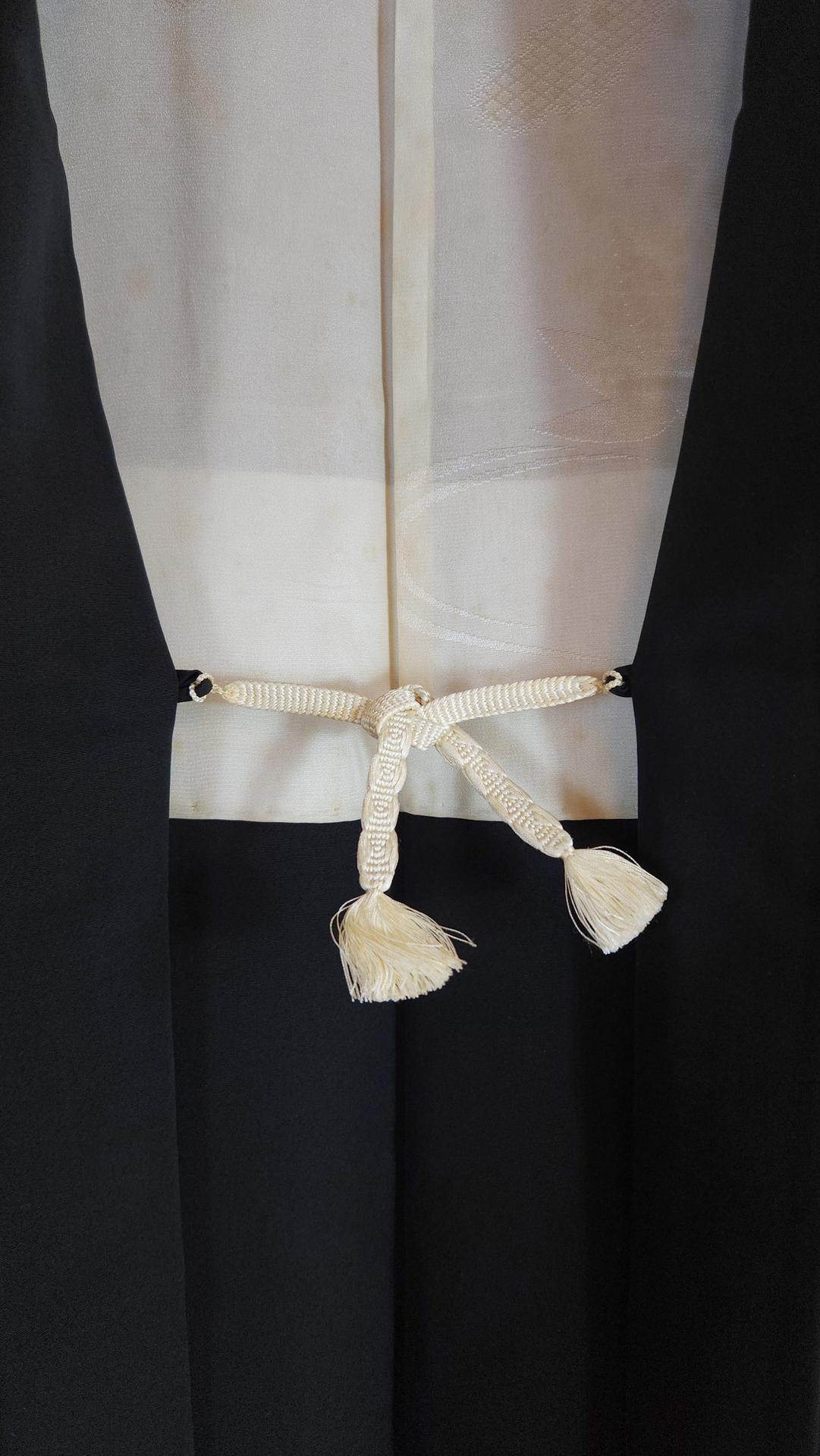 Black Haori with orange chrysanthemums