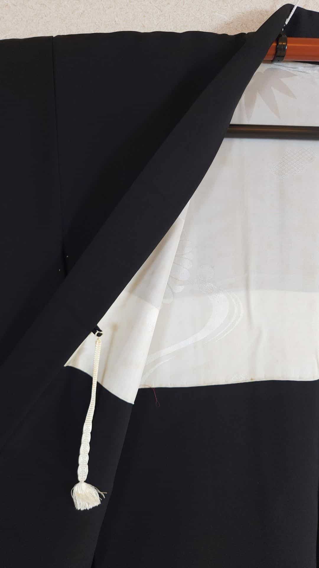 Black Haori with orange chrysanthemums