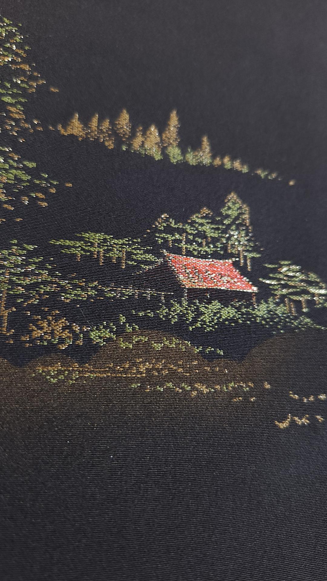 Black Haori with traditional Kuruma motifs