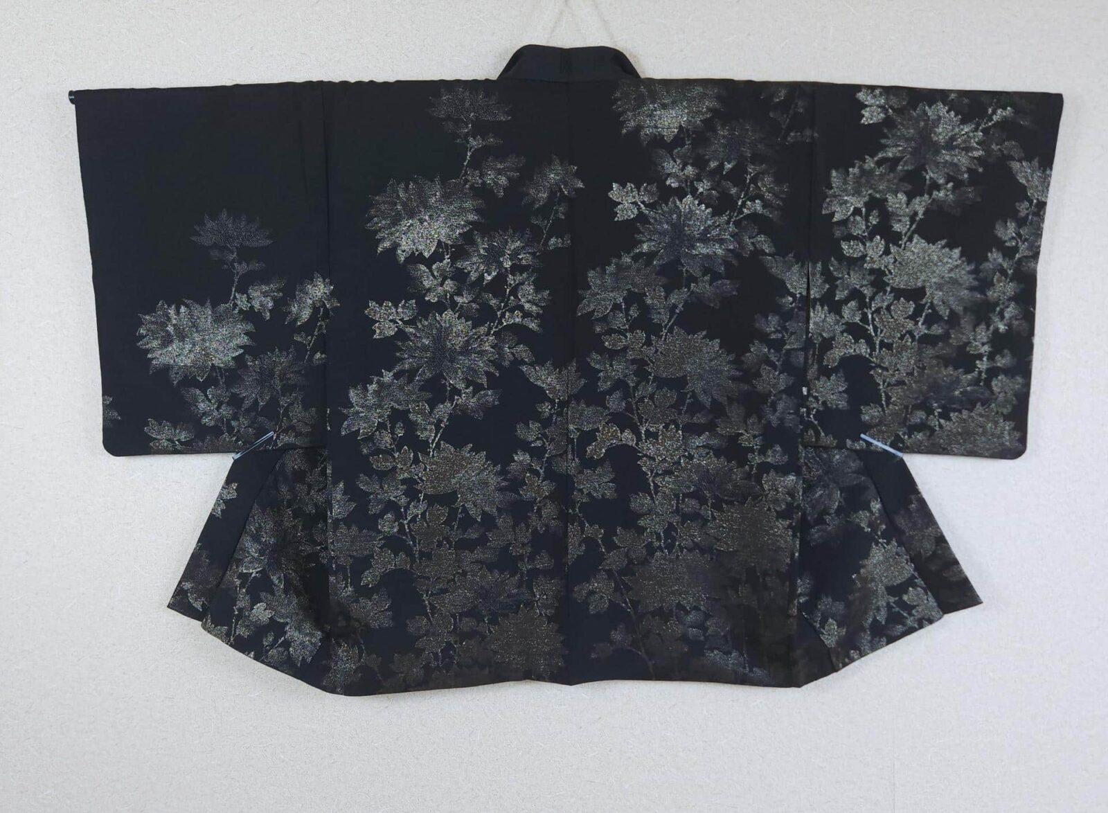 Black crepe Haori with golden highlights