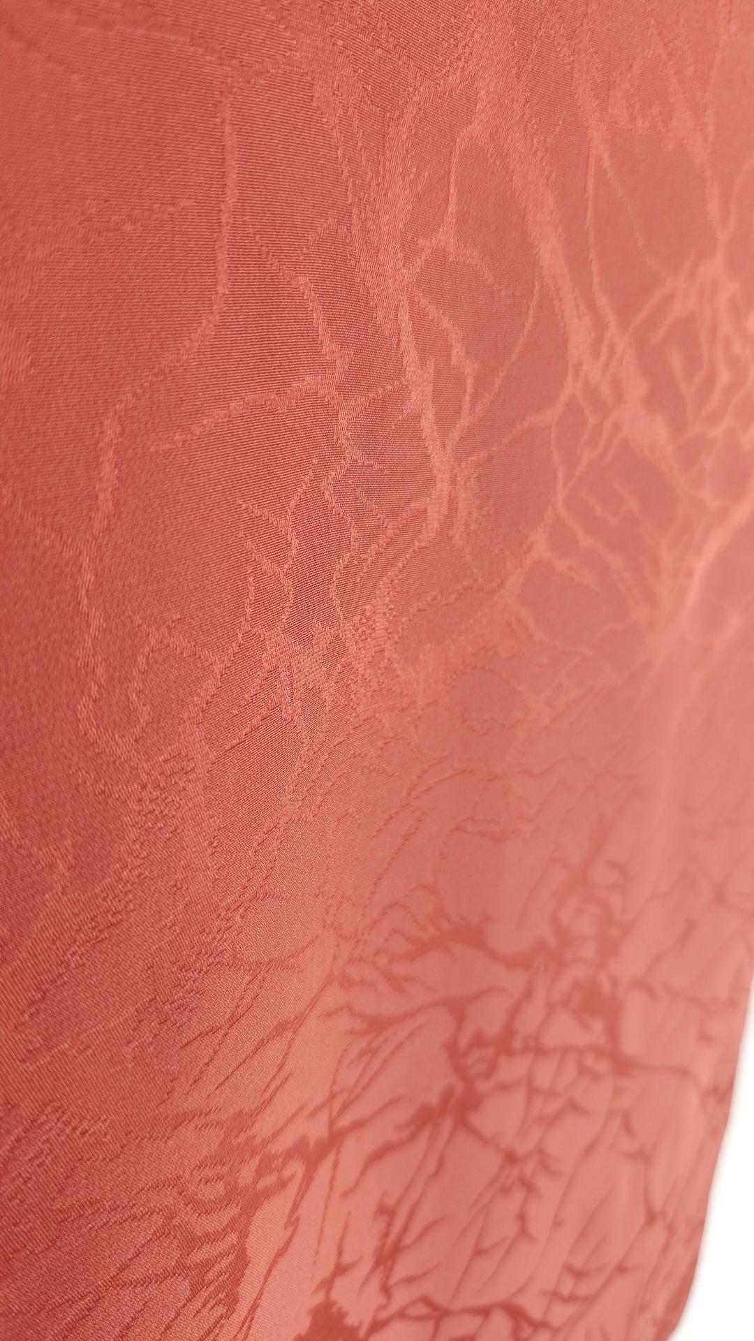 Brick red Yuzen Haori with characters