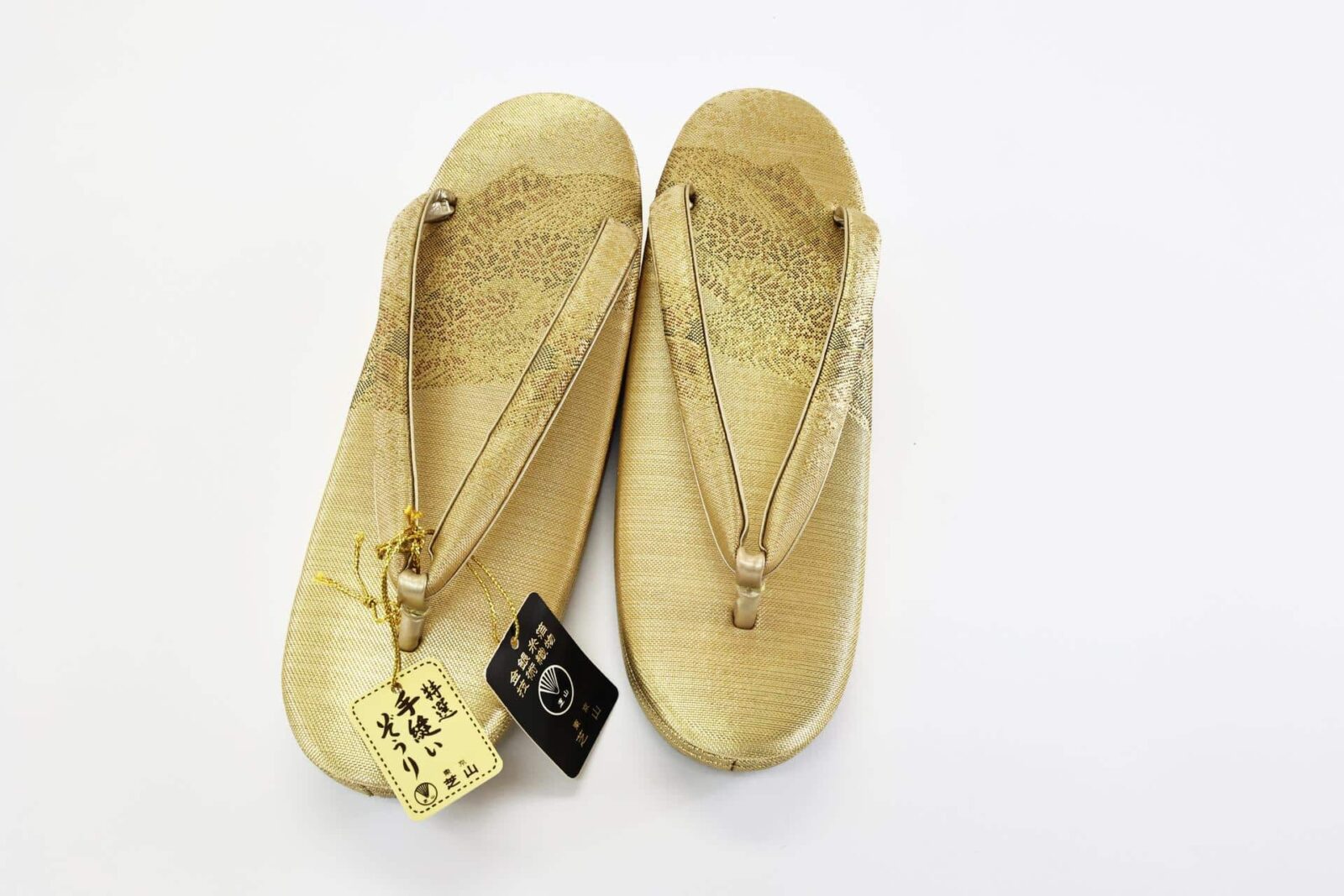 Golden brocade zori and matching bag