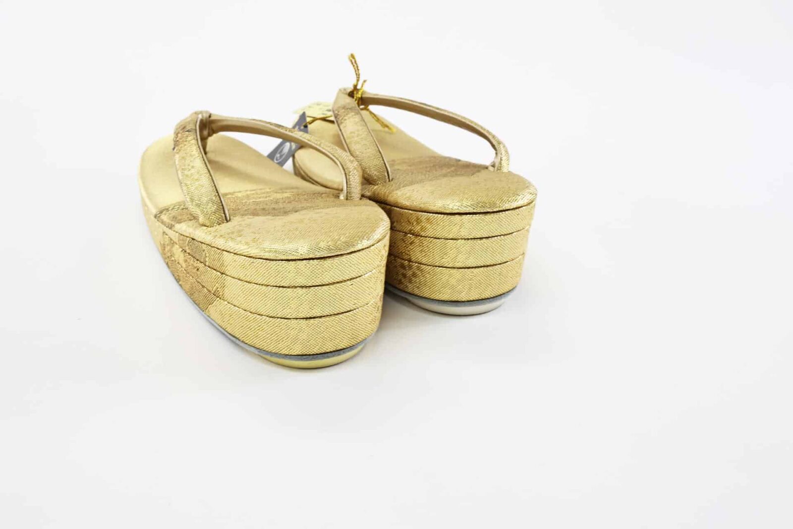 Golden brocade zori and matching bag