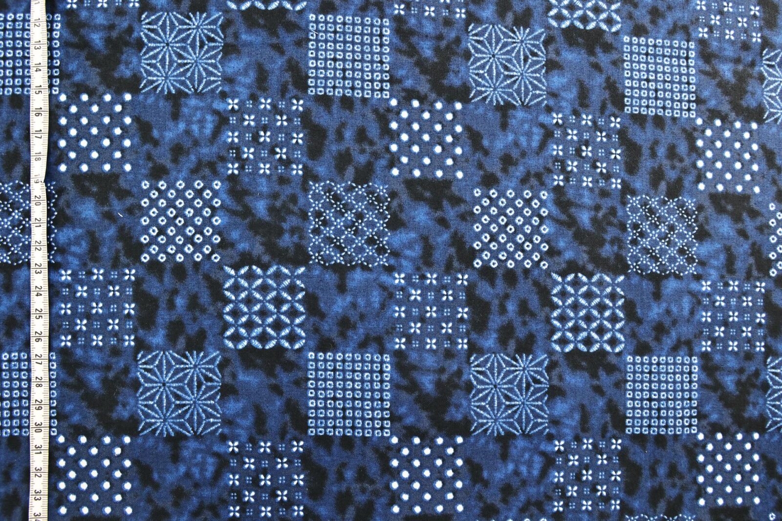 Japanese Indigo fabric Shibori-inspired patterns