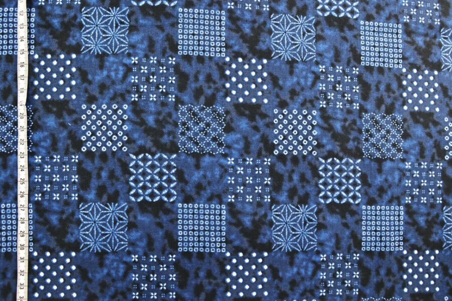 Japanese Indigo fabric Shibori-inspired patterns