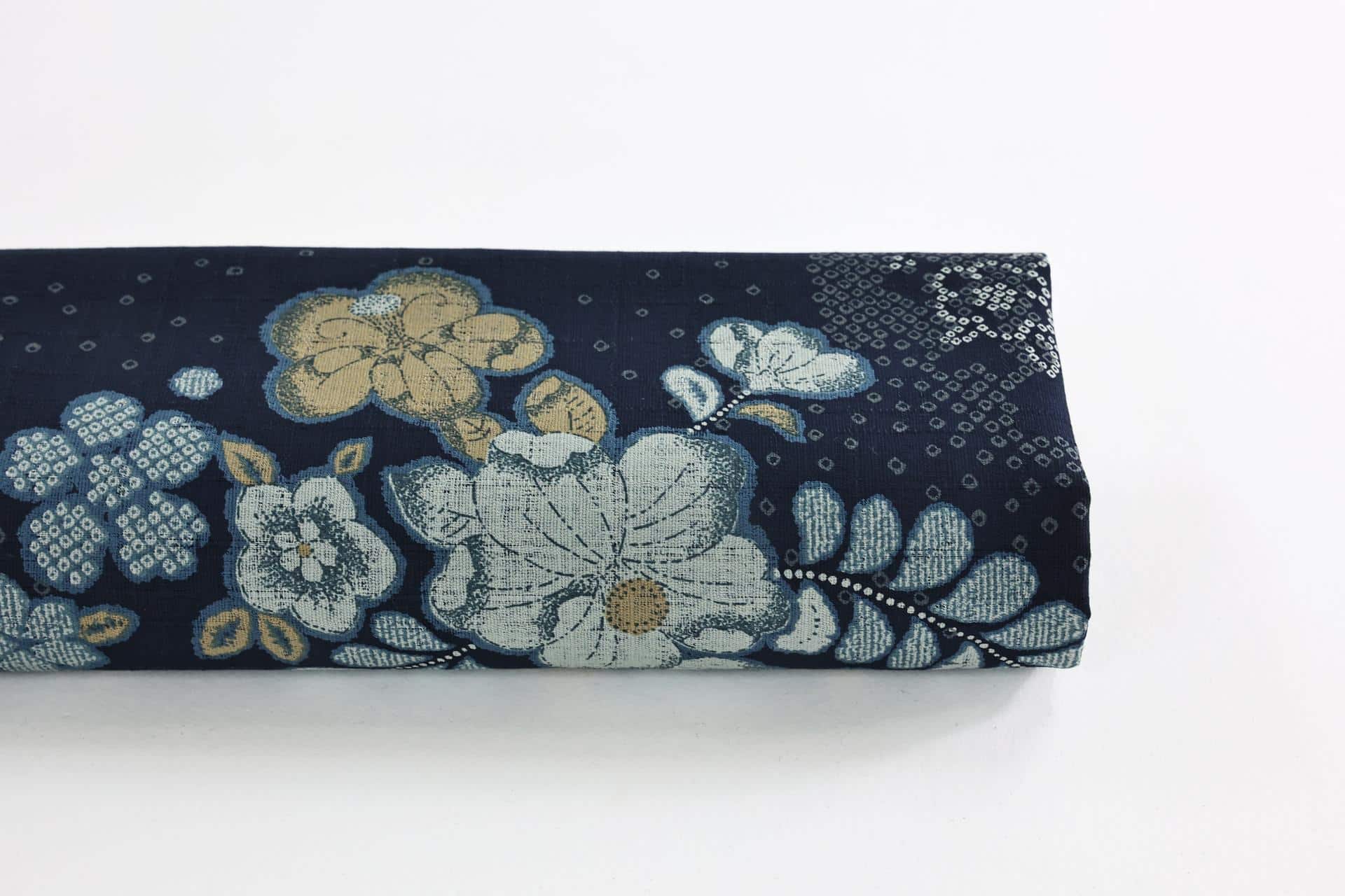 Japanese fabric - Autumn inspired floral in blue