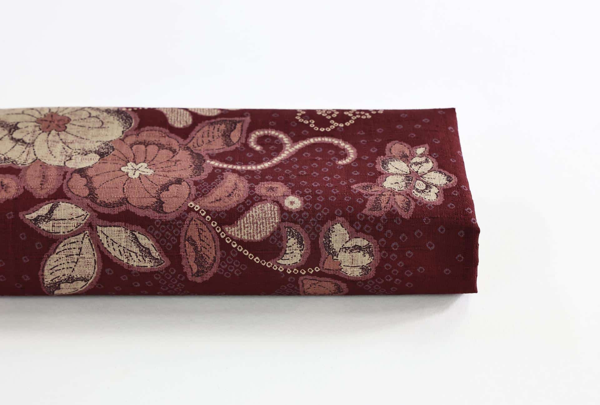 Japanese fabric - Autumn inspired floral in bordeaux