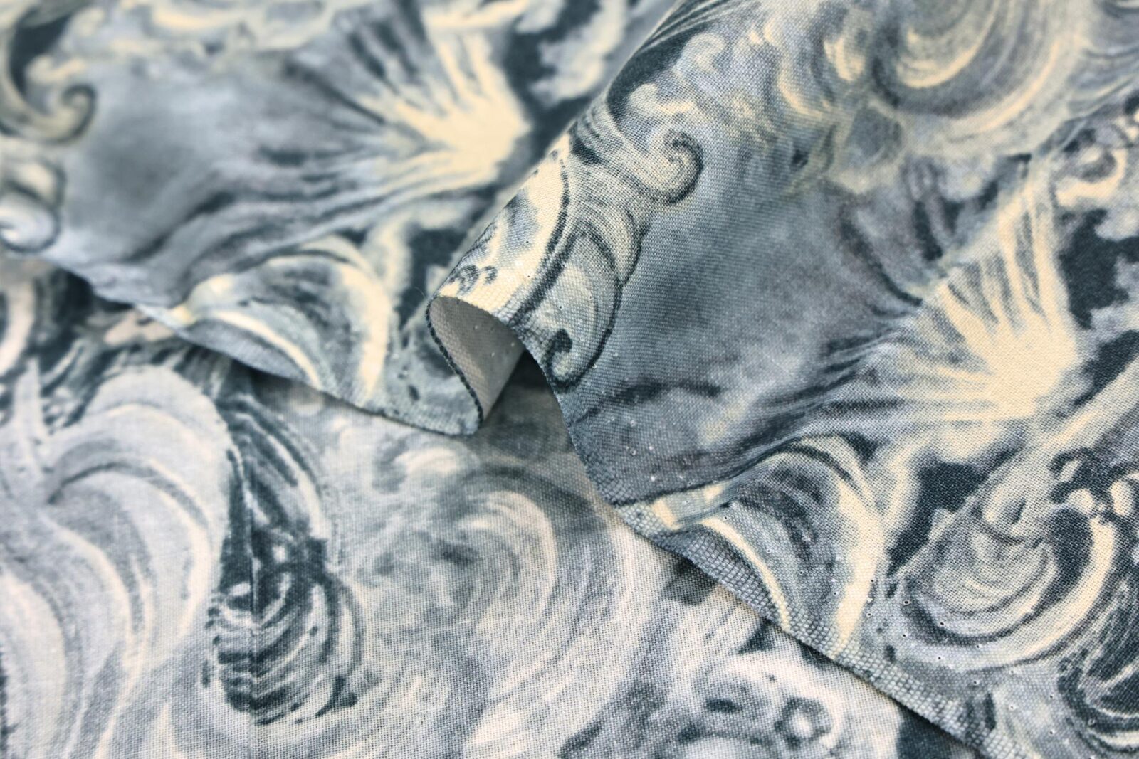 Japanese fabric Mt. Fuji and blue waves