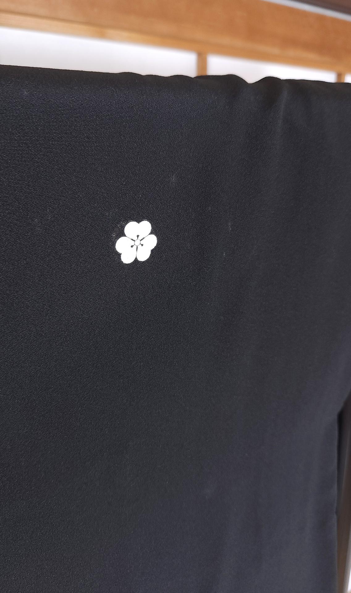 Kuro Tomesode with plum blossoms
