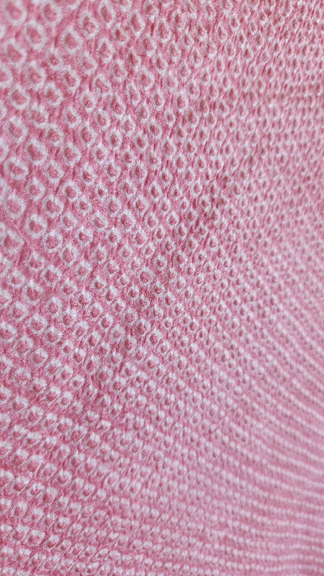 Light pink Shibori Haori with roses