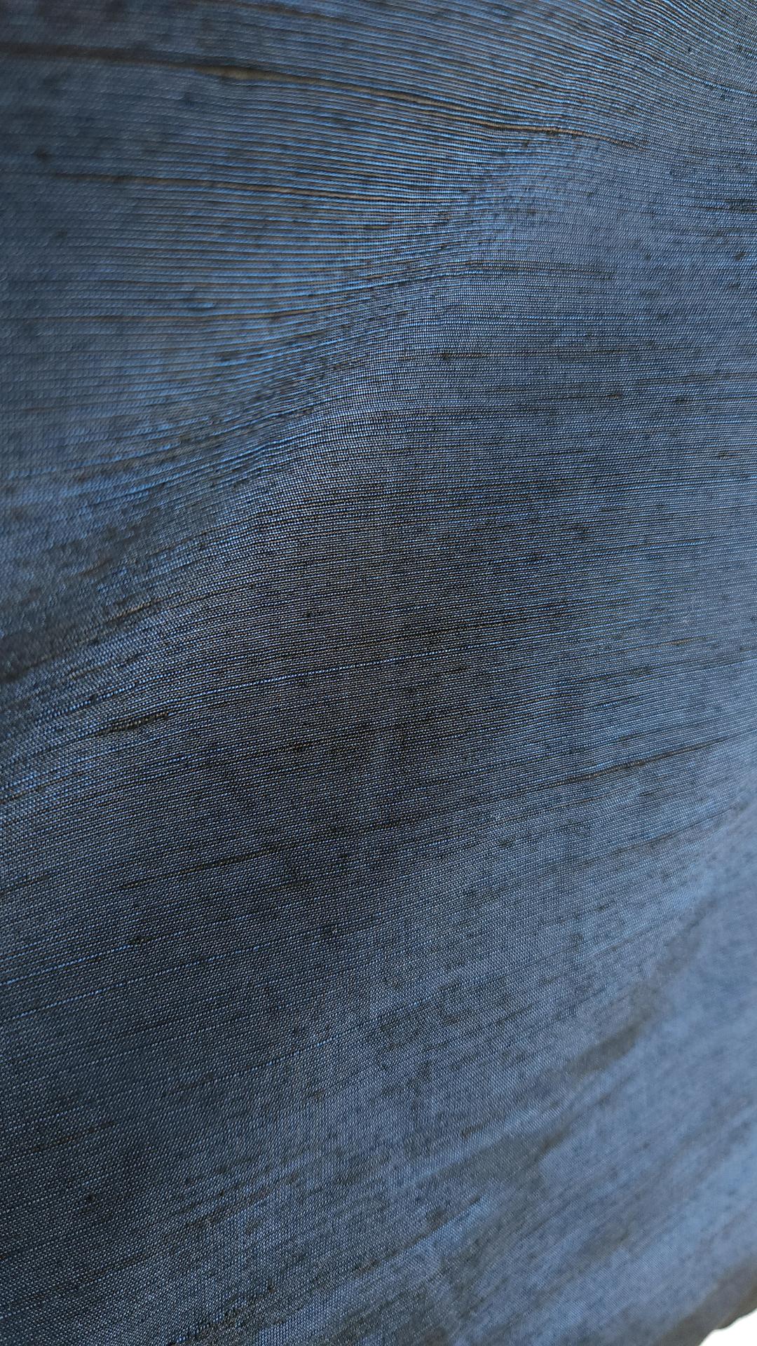 Navy blue men's Haori with village and landscape