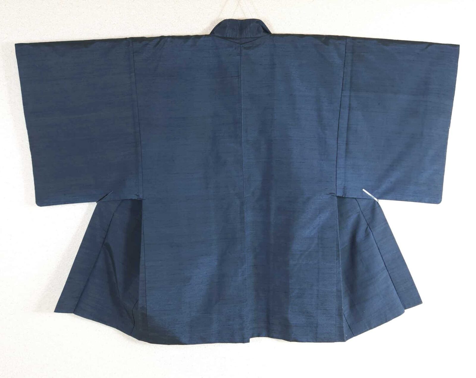 Navy blue men's Haori with village and landscape