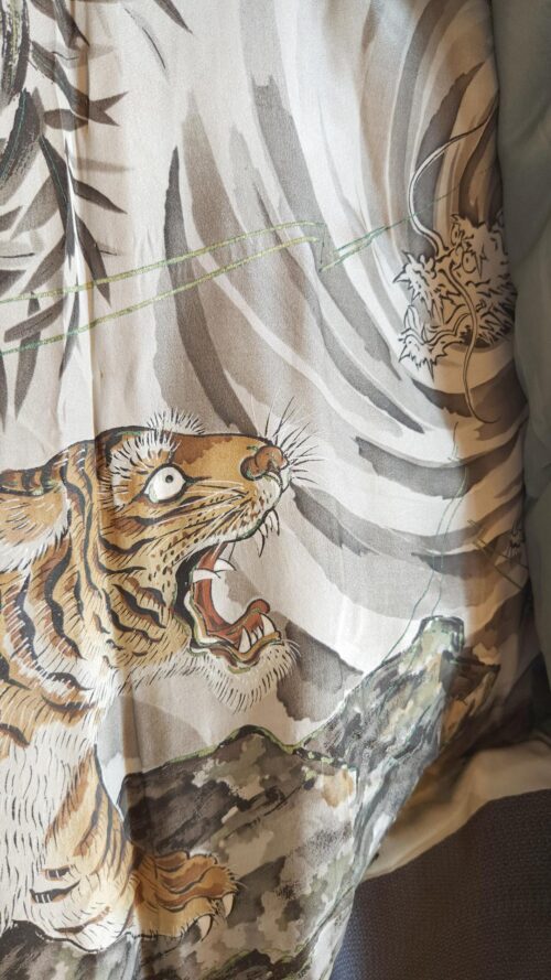 Navy blue men's Kimono set tigre and dragon design