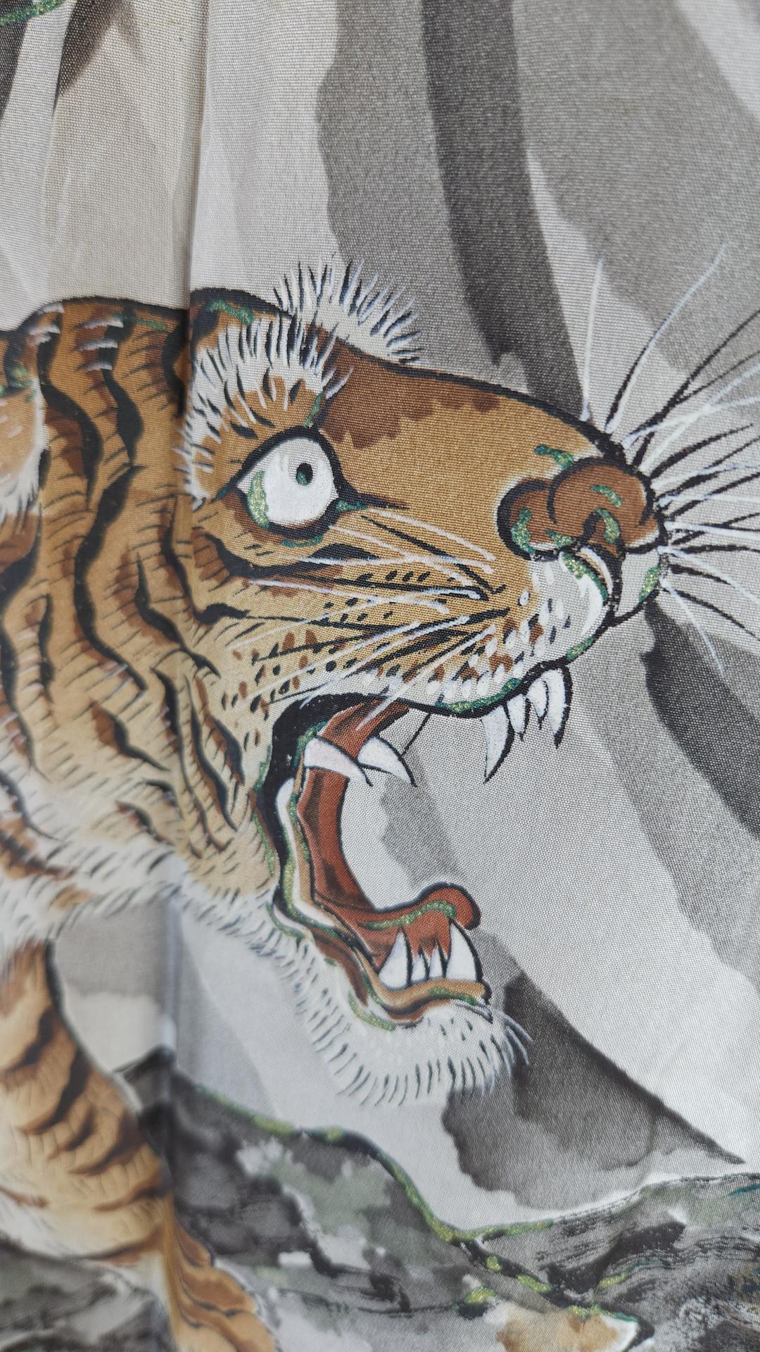 Navy blue men's Kimono set tigre and dragon design