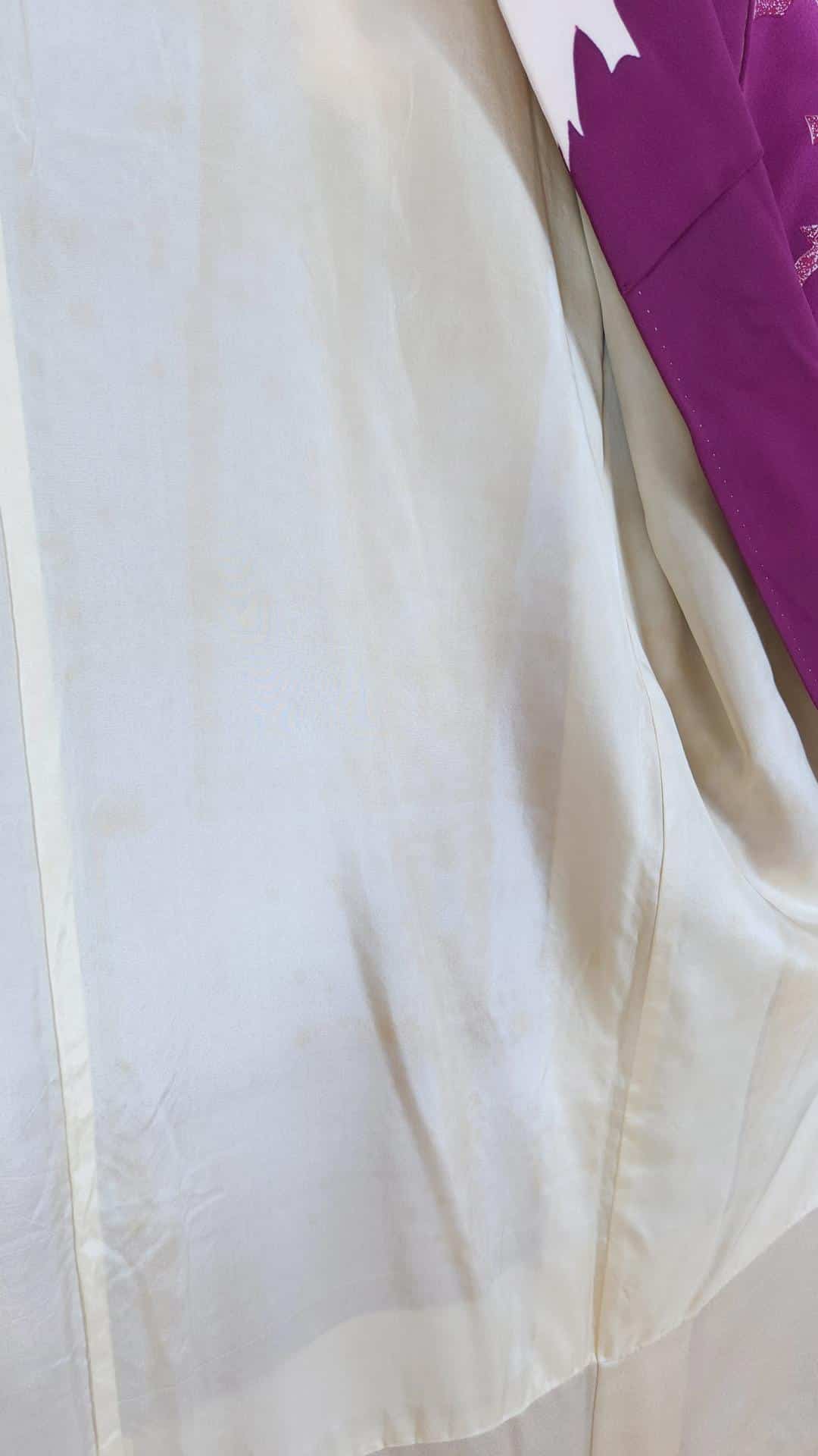 Ō-Furisode in violet crepe with peonies