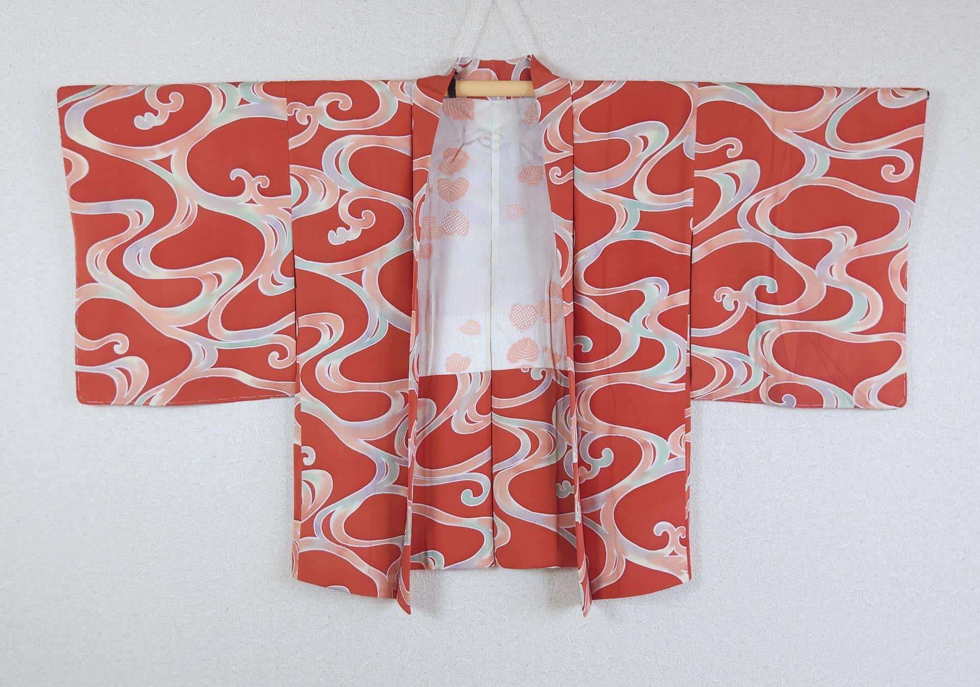 Orange Haori with wave pattern