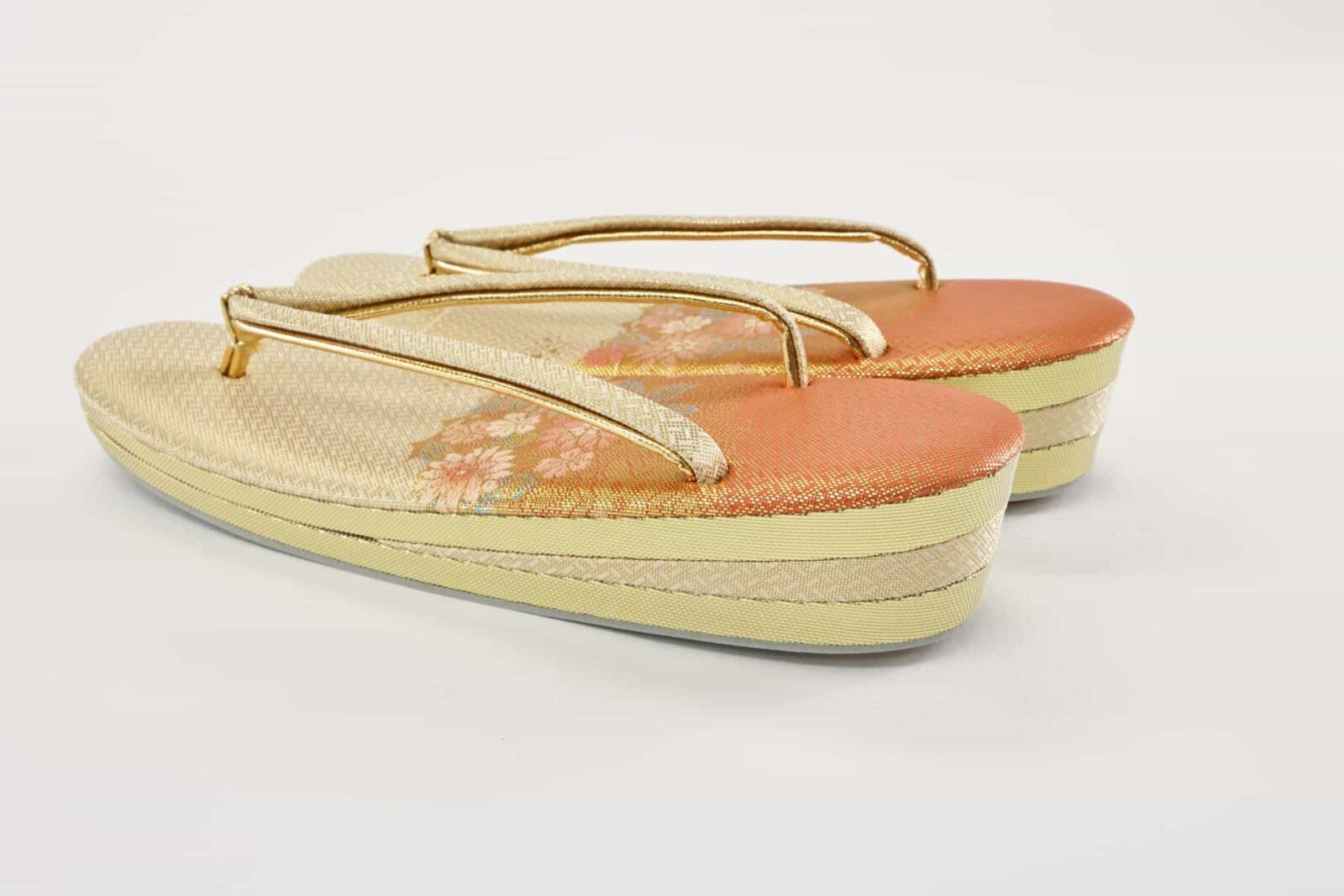 Orange brocade Zori and clutch with their box