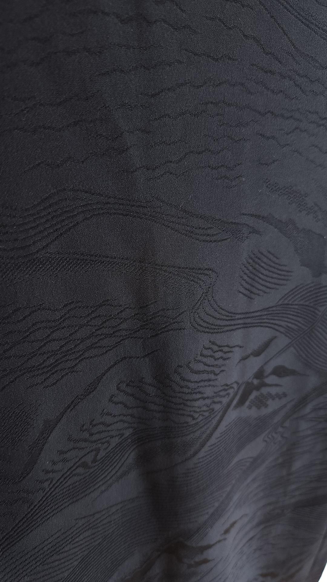 Subtle black Haori with black brocade