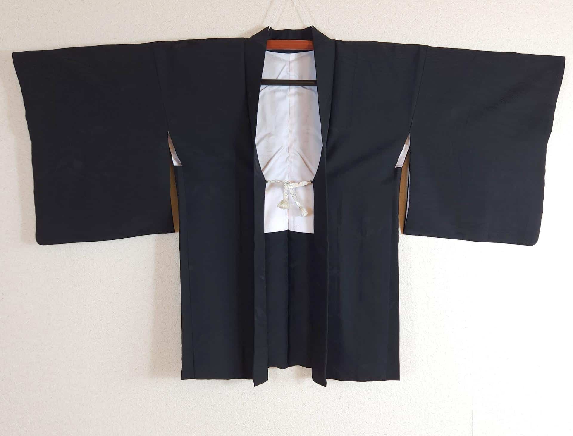 Subtle black Haori with black brocade