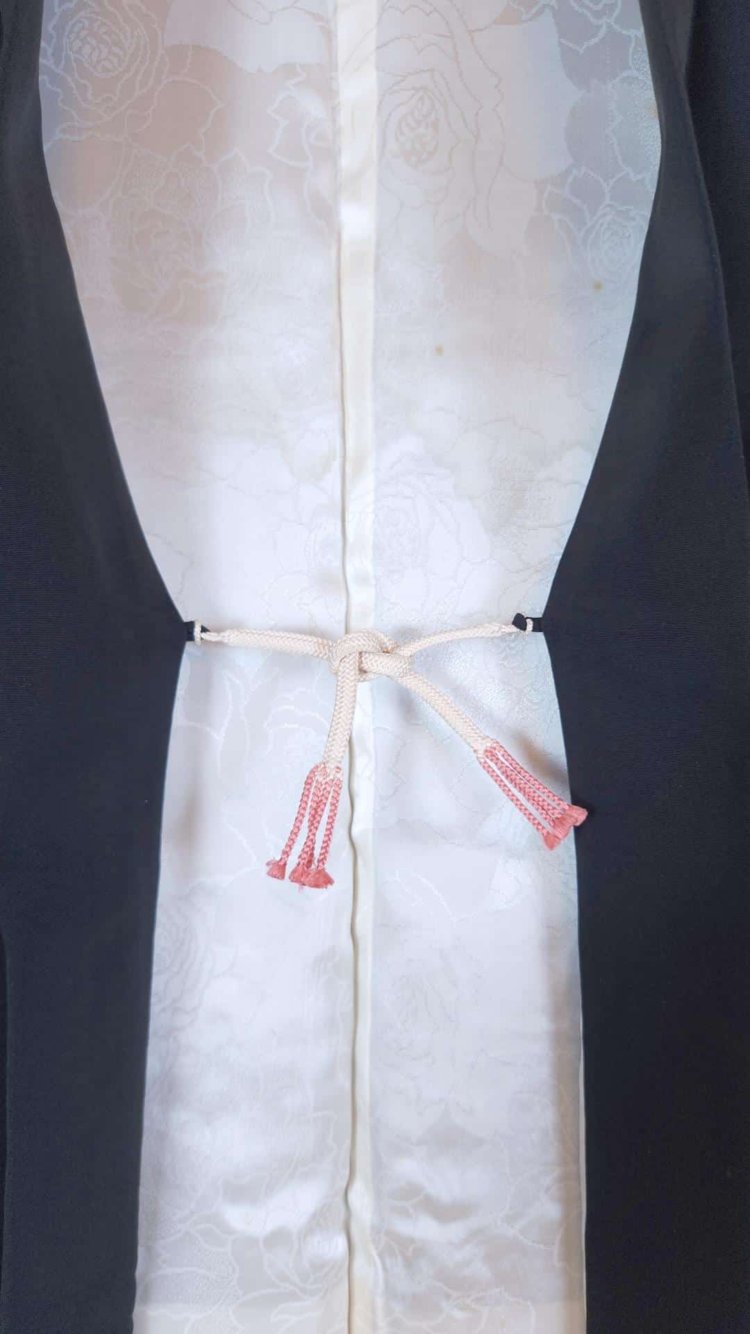 Black Haori embroidered with Sakura flowers
