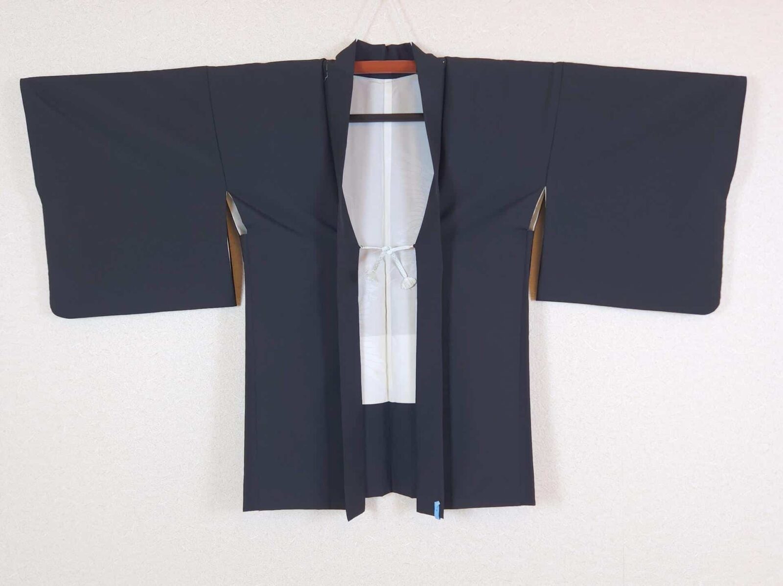 Black Haori with embroidered pines and Momiji
