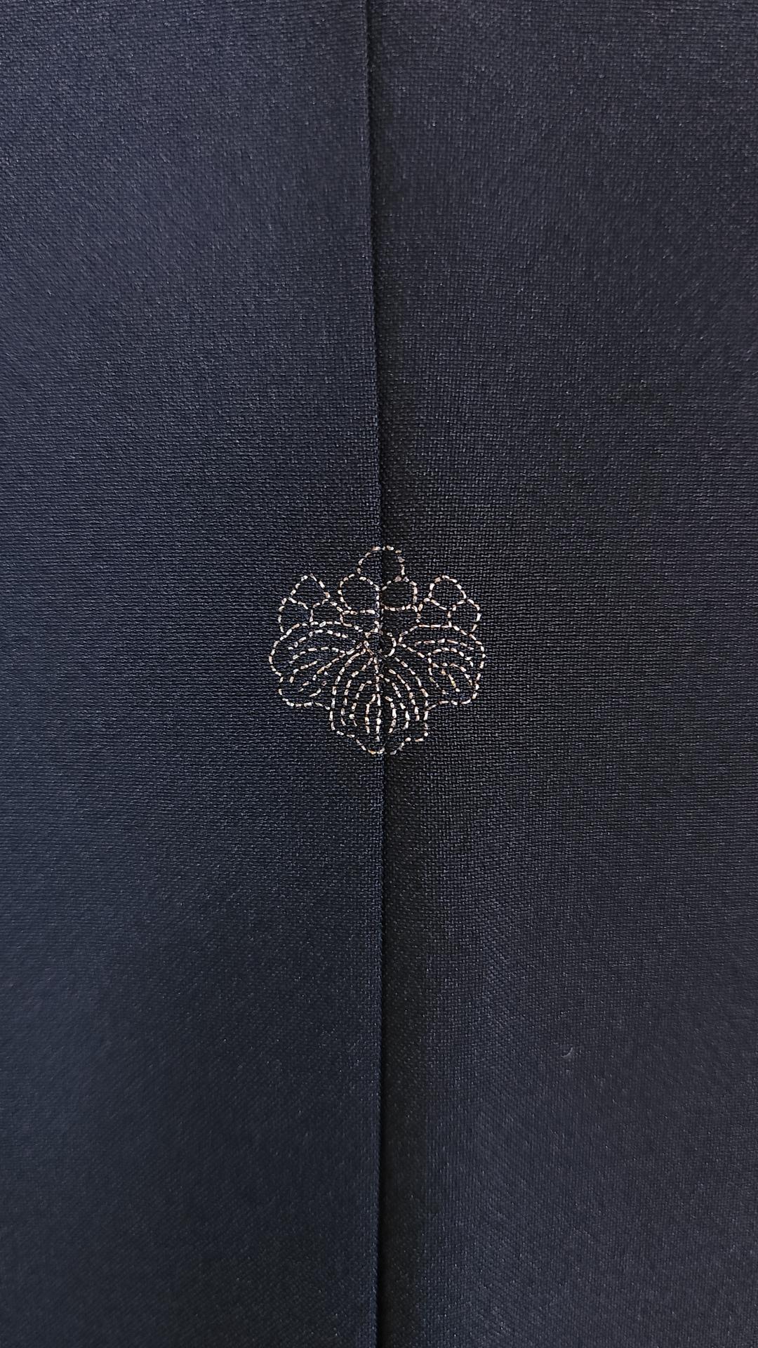 Black Haori with embroidered pines and Momiji
