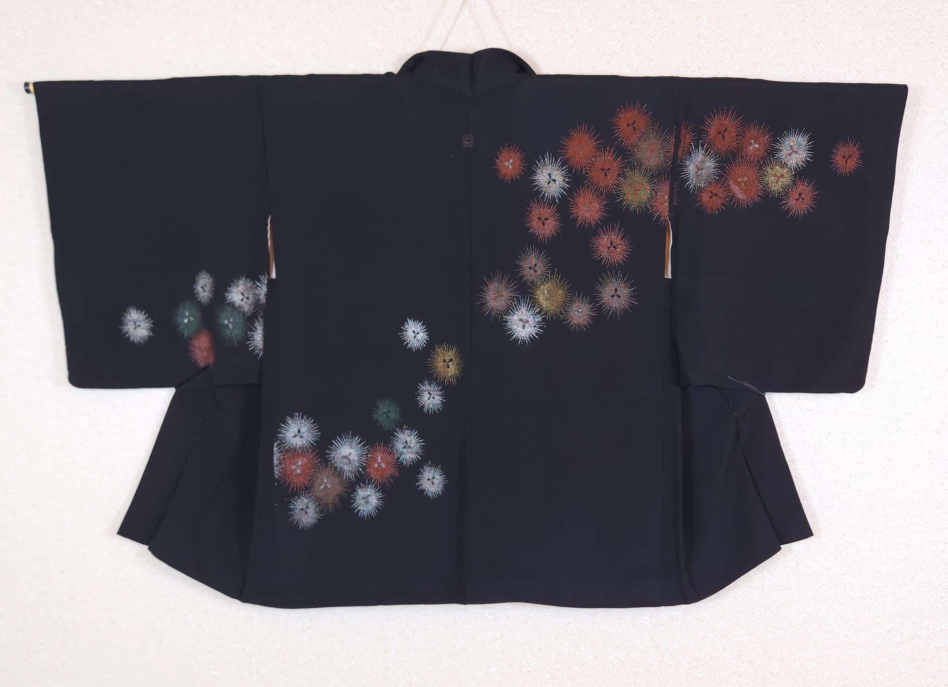 Black Haori with firework motifs