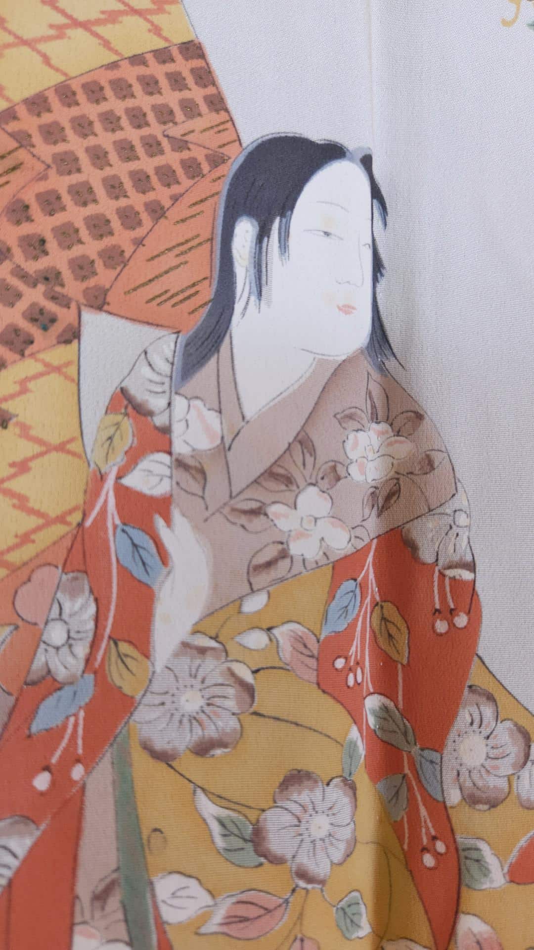 Black Haori with hand embroidery and hand-painted lining