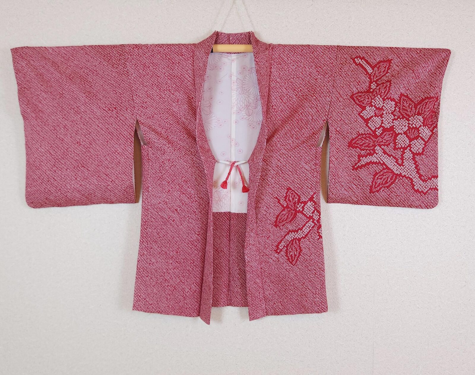 Bordeaux Shibori Haori with Sakura