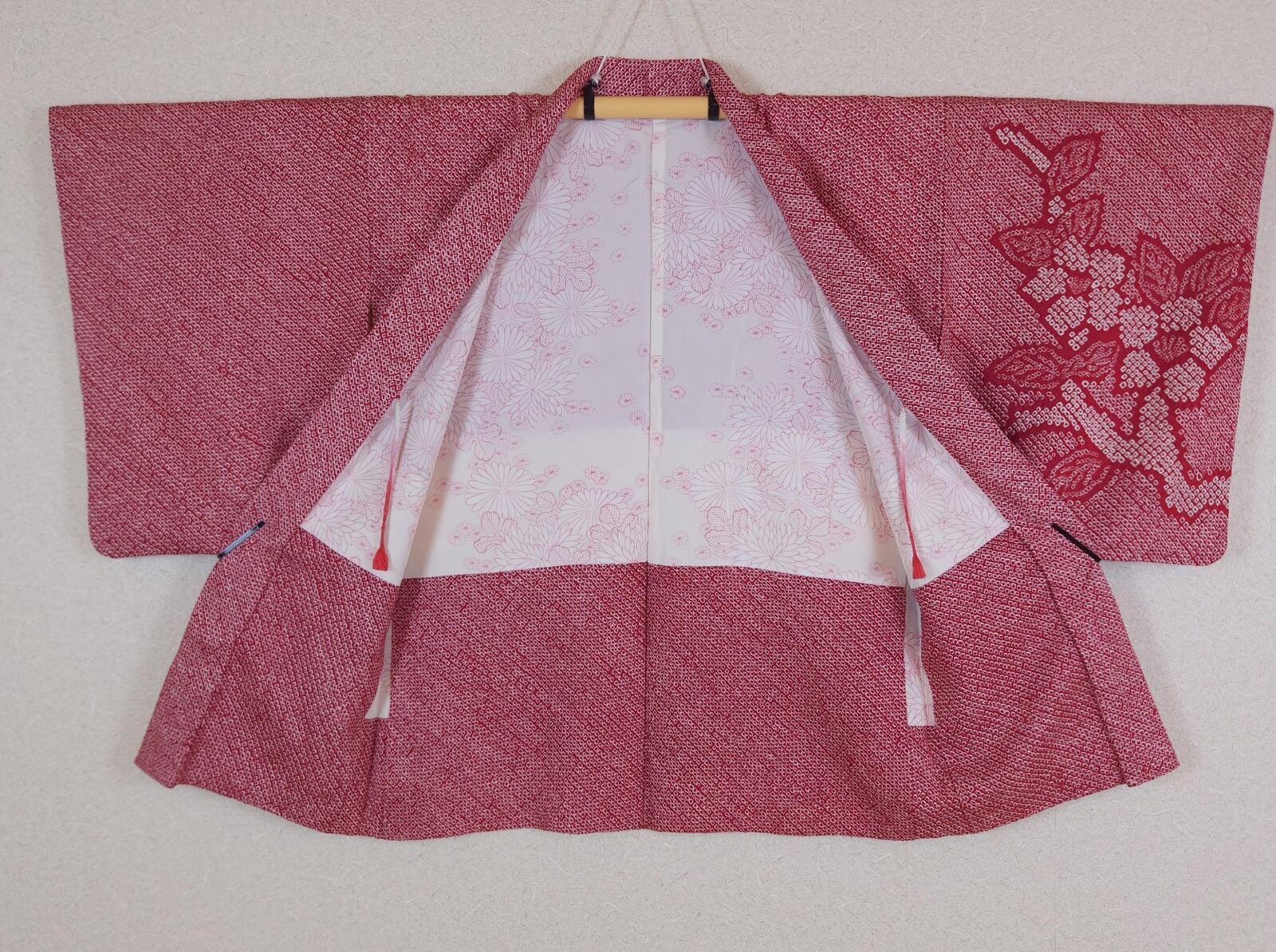 Bordeaux Shibori Haori with Sakura