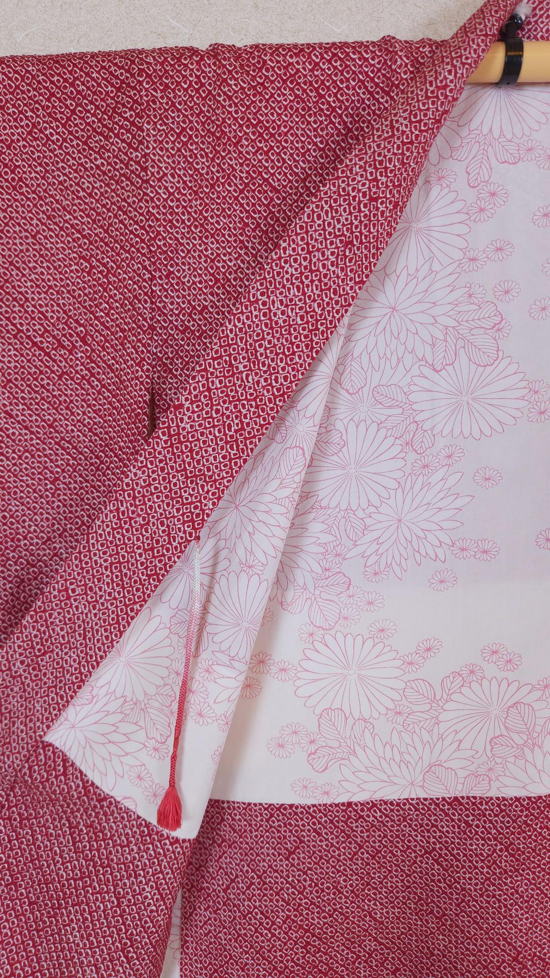 Bordeaux Shibori Haori with Sakura
