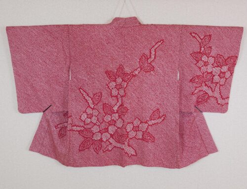 Bordeaux Shibori Haori with Sakura