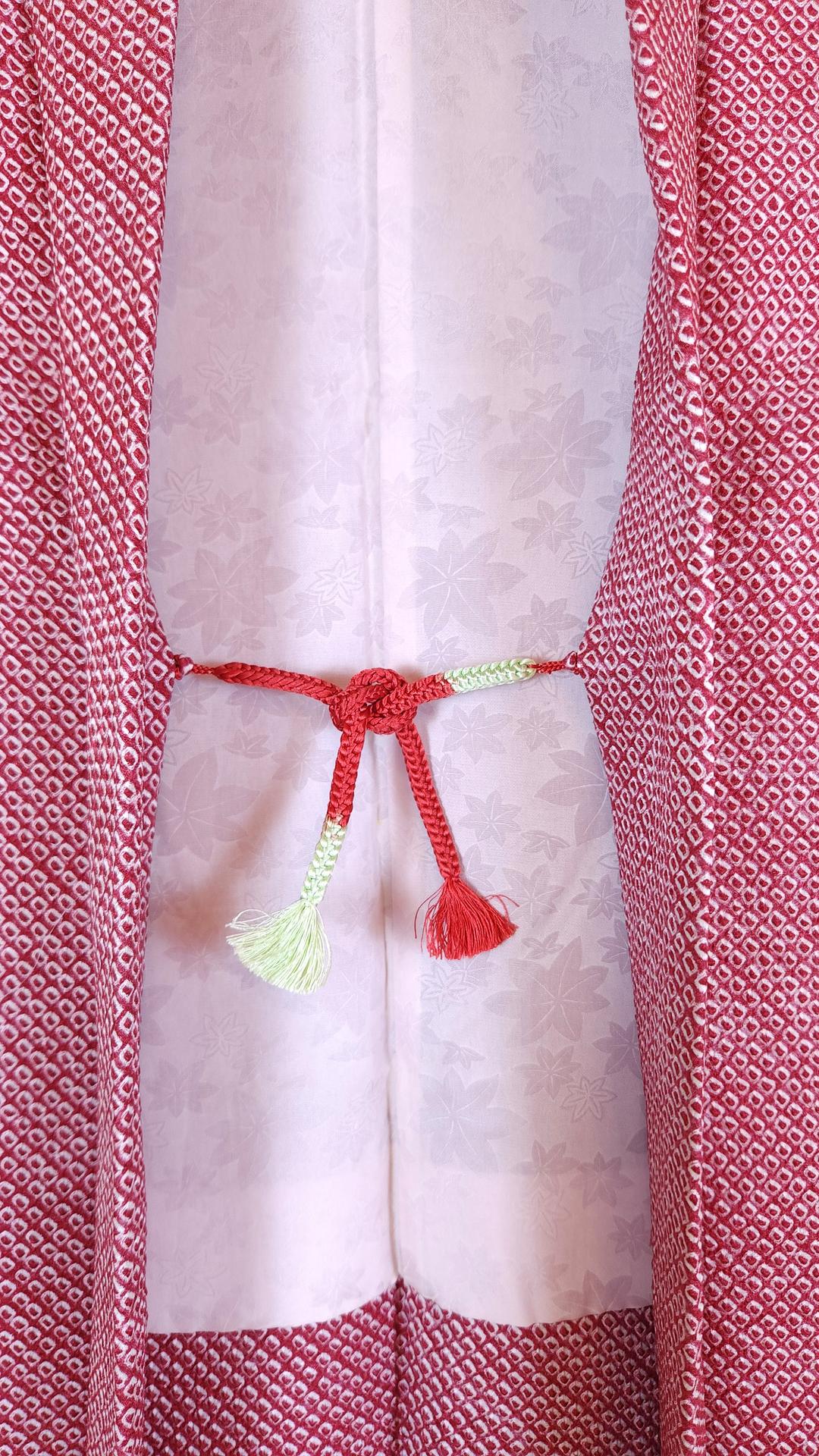 Bordeaux Shibori Haori with chrysanthemums