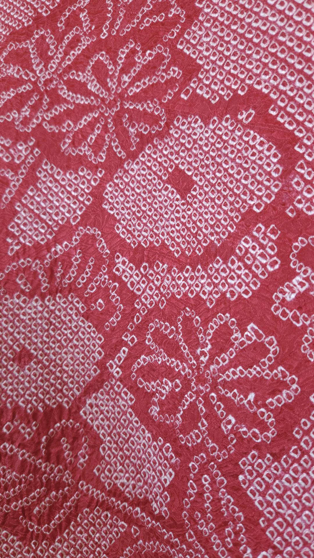 Bordeaux Shibori Haori with chrysanthemums