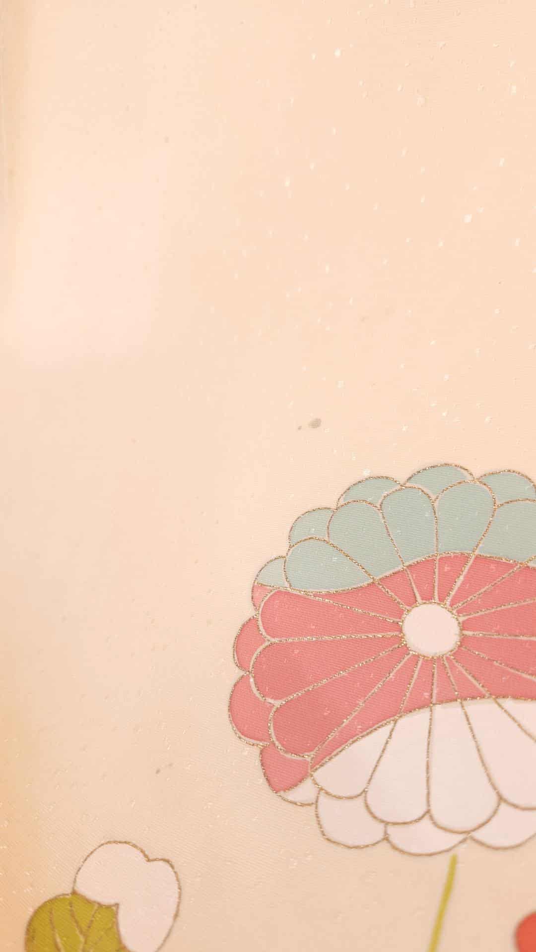 Cream Houmongi pastel chrysanthemums and golden accents