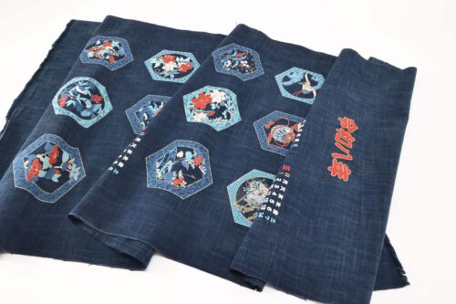 Hand-printed Japanese fabric 2026 calendar panel