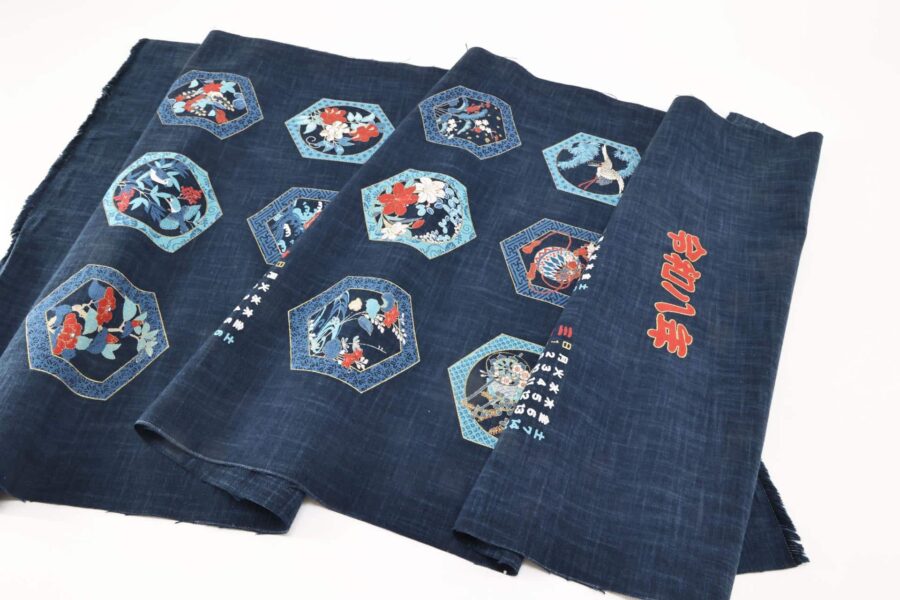 Hand-printed Japanese fabric 2026 calendar panel