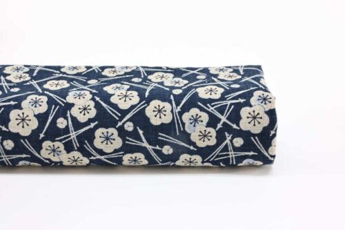 Hand-printed Japanese fabric with Ume pattern